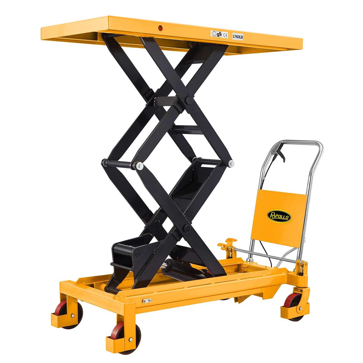 APOLLOLIFT Double Scissor Hydraulic Lift Table/Cart 1760lbs Capacity 59