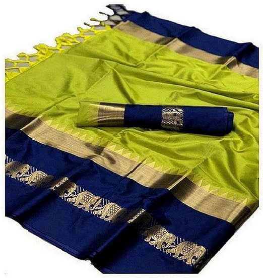 Women's Cotton Silk Saree With Blouse Piece