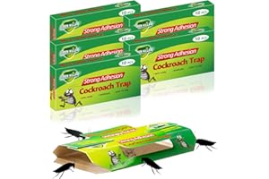 Holaluk 50 Pcs Cockroach Traps, Glue Roach Traps for Indoor Home Easy to Use Non-Toxic, Bug Traps Safe for Kids and Pets (50P