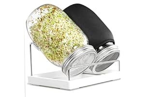 Sprouts Growing Kit Wide Mouth Sprouting Jar Kit with Stainless Steel Mesh Lid, Stand and Drip Tray for Broccoli, Alfalfa, Be