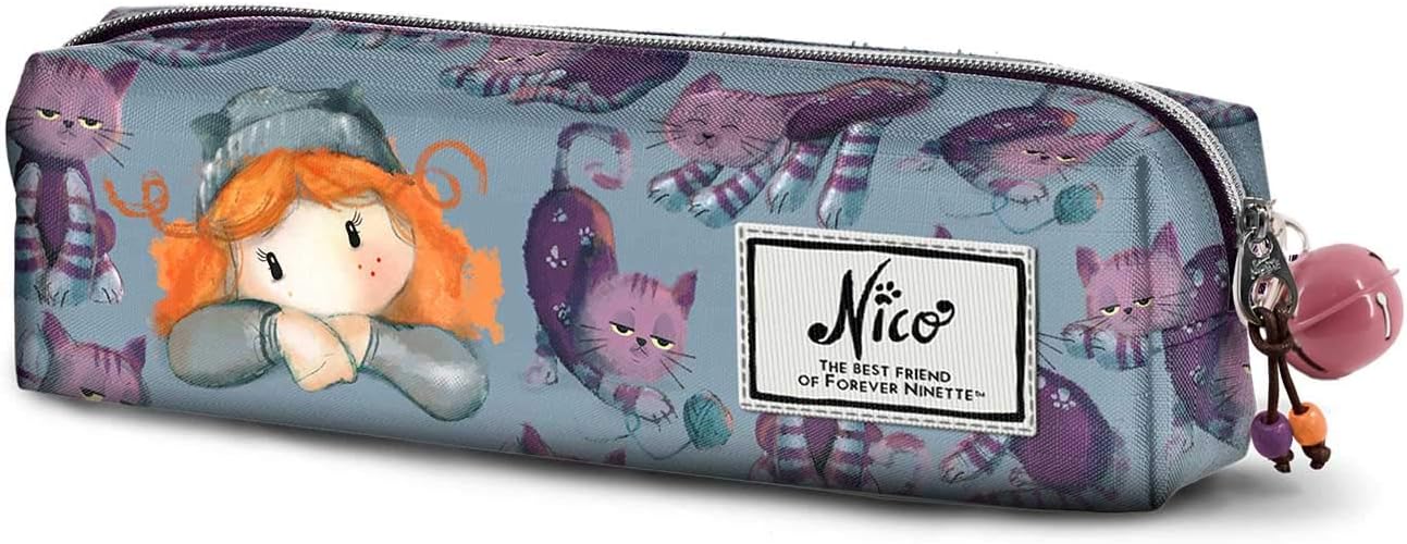 Forever Ninette Nico-Square HS Pencil Case, Lilac, 21 x 7 cm