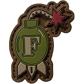 Saspatch F-Bomb PVC Morale Patch Funny Tactical Gear Hook and Loop | Soft Flexible PVC | 2x1.6 Inch | Hook-and-Loop Backing | Weather-Resistant Design for Tactical Vests &amp; Backpacks