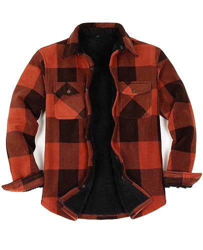 Flannel Shirt Jacket for Men Sherpa Fleece Lined Flannel Shacket