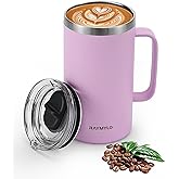 RAYMYLO Insulated Coffee Mug 24 oz, Double Wall Stainless Steel Coffee Mug with Lids, Leak-Proof & Detachable Slider Lid for Thorough Clean, Keeps Coffee Cold for 9 Hrs, Suitable for Camp Home Office