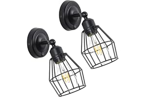 Maichis 12V LED RV Wall Sconce Light Fixture with Switch and Metal Cage Shade, RV LED Bedside Reading Lamp with Replaceable E26 LED Bulb (included), 12V Interior Light for RV, Marine