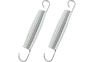 bociloy 2Pcs Extended Tension Spring Wire Diameter 0.12", OD 0.87", Length 5.5" Steel Compressed Springs Heavy Duty with Dual Hook or Replacement Parts,Machinery Furniture