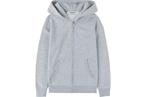 Kid Nation Kids Soft Brushed Fleece Zip-Up Hooded Sweatshirt Hoodie for Boys or Girls 4-12 Years
