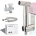 Vayzluiy Handheld Toilet Bidet Sprayer for Toilet-Adjustable Water Pressure Control with Bidet Hose for Feminine Wash, Stainless Steel Brushed Nickel Cloth Diaper for Baby Wash (Stainless Steel, 1)