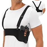 Tems Active Shoulder Holster for Concealed Carry – Concealed Chest Holster, Universal Gun Holster for Men & Women Fits Glock, S&W, Sig and Most Pistols