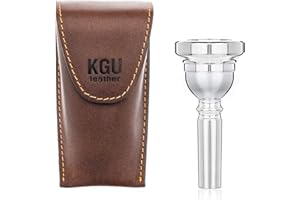 KGUBRASS Trombone MOUTHPIECE HOLDER Single/Double/Triple. Genuine leather carrying bag. Compact Mouthpiece Holder. Protection Case for Trombone Mouthpiece. Gift Idea Trombonist (Single, Brown)