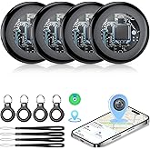 2026 New [Apple MFi Certified] Air Tracker Tags-4 Pack (iOS Only), Tukio Bluetooth Tracker for Apple Find My, Replaceable Battery, Key Finder and Item Locator Smart Tag for Keys, Bag, Luggage and More