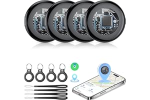 2026 New [Apple MFi Certified] Air Tracker Tags-4 Pack (iOS Only), Tukio Bluetooth Tracker for Apple Find My, Replaceable Bat