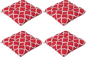 Outsunny 4-Piece Patio Chair Cushions Pillows, 19" x 19" x 4" Patio Cushions Set with Ties for Indoor Outdoor Garden Furnitur