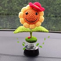 Amazon.com: Levvohd Handmade Crochet Sunflower Car Dashboard ...