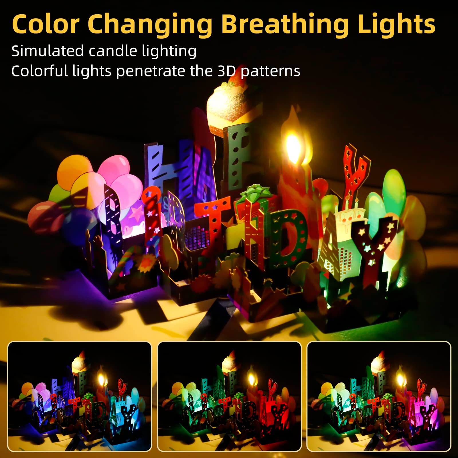 Mua BlueDex Birthday Card, 3D Lights and Music Pop Up Birthday Card ...