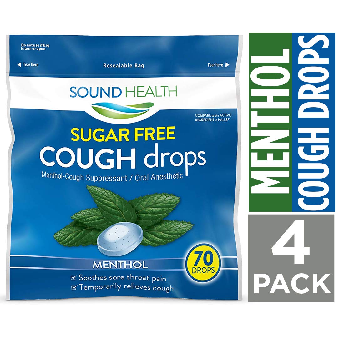 SoundHealth Honey Lemon Cough Drops, Throat Lozenge, Cough