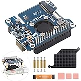 Wavesharr PI 5 HAT+,PCIe to M.2 Adapter with PoE Function for Raspberry Pi 5, Supports NVMe Protocol M.2 Solid State Drive, H