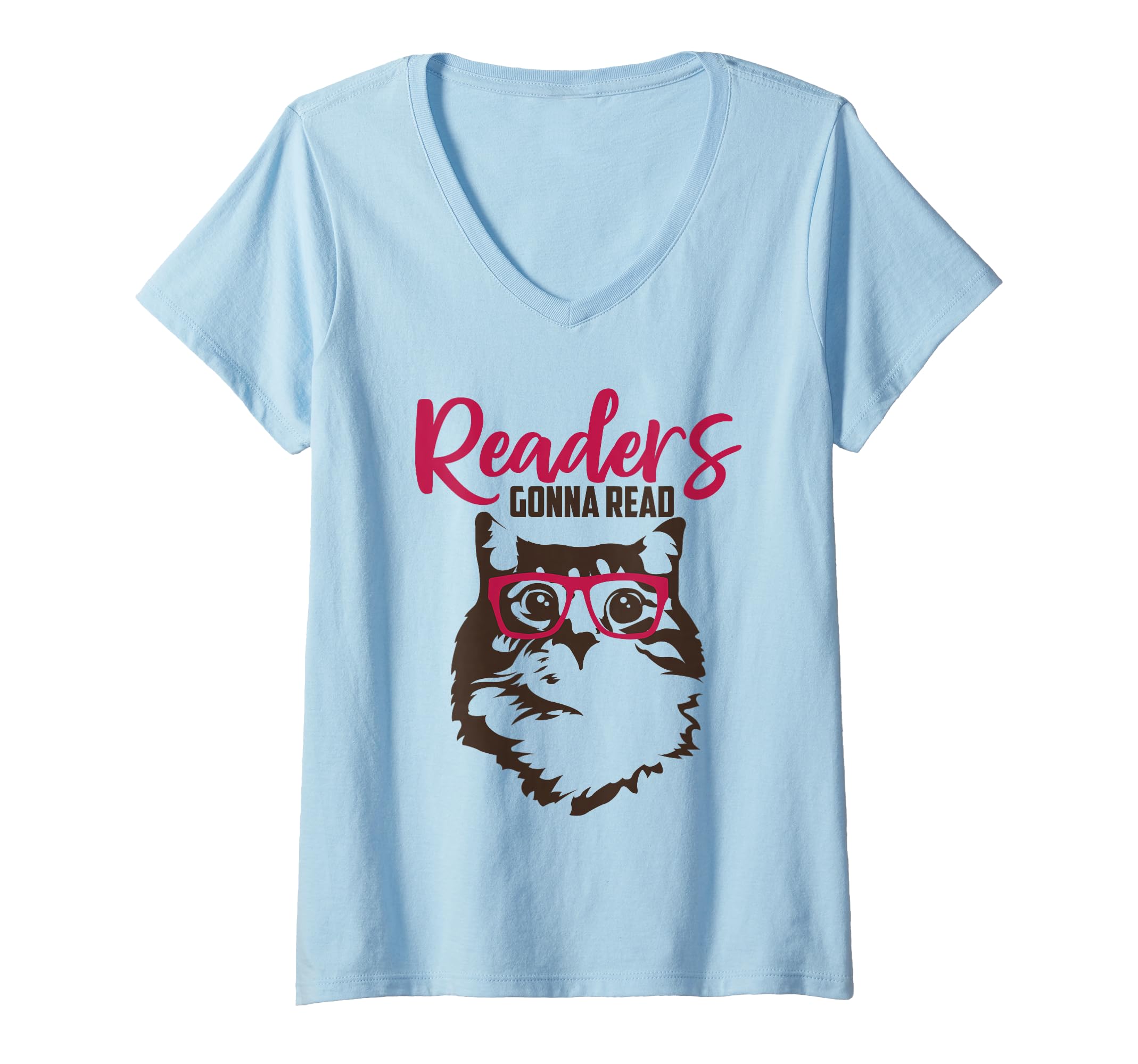Women's Readers Gonna Read Reading Cat Nerd Book Lover Kitten V-Neck T-Shirt