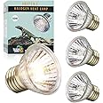 LUCKY HERP 4 Pack 50W UVA UVB Reptile Light Bulbs, Heat Lamp Bulbs for Reptiles and Amphibians, Basking Light Bulb for Turtle, Bearded Dragon, Lizard Heating Use