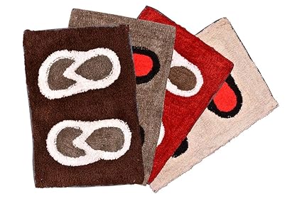 SIYA RAM FURNISHING Cotton Door MAT | Bath MAT - 4Pcs