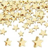 PH PandaHall 18K Gold Star Beads 60pcs Twinkle Star Bead 3 Sizes Long-Lasting Spacer Beads Jewelry Metal Brass Star Bead for Necklace Bracelet Earring Jewelry Making 4th of July Christmas
