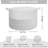 TIMEYARD XXXLarge Storage Basket 55x55x35cm Cotton Rope Basket with Handles view 3