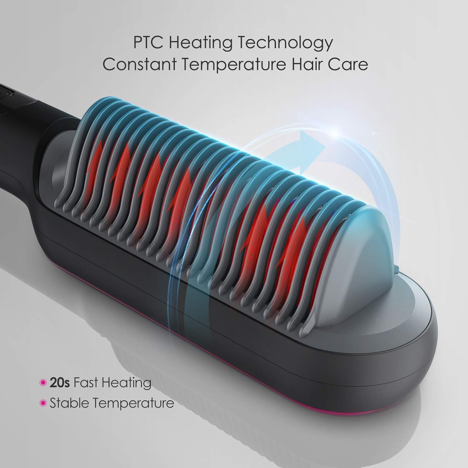 SIPU Hair Straightener Brush - Hair Straightener Comb and Hot Curling Iron for Women, Professional Straightener Brush with 7 Temp Settings & PTC Ceramic Heating & Global Volt, Best for Salon at Home: Health & Personal Care
