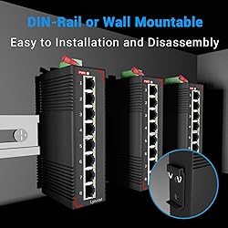 Lynxcel 8 Port Gigabit DIN-Rail Industrial Ethernet