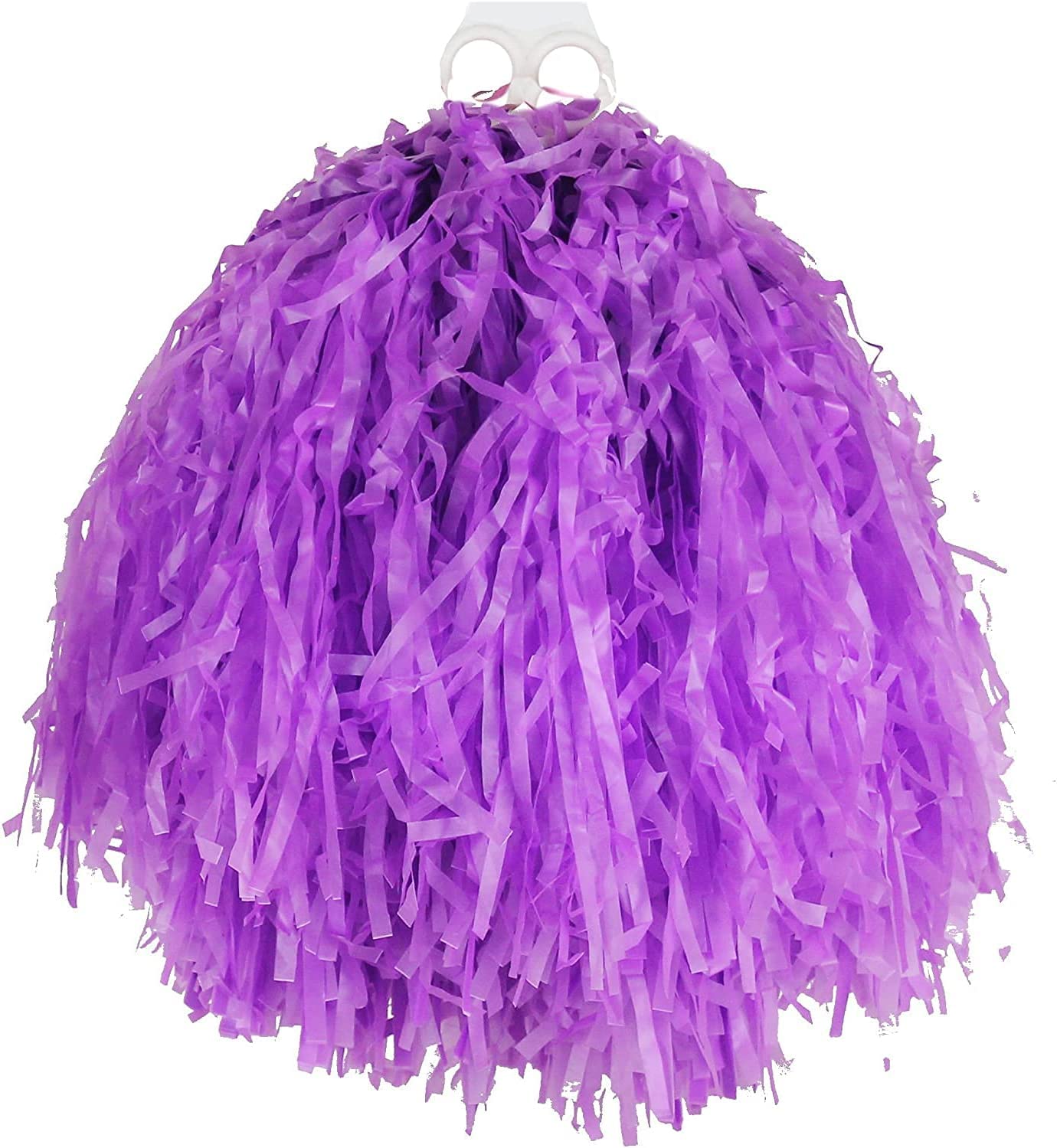 Jumbo Cheerleader Pom Poms - 1 Pom Pom - Purple Tasseled Pompoms with Finger Grip - USA American Cheerleader Dance School Fancy Dress Costume Accessory