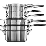 Calphalon Premier Space-Saving Stainless Steel Pots and Pans, 10-Piece Cookware Set