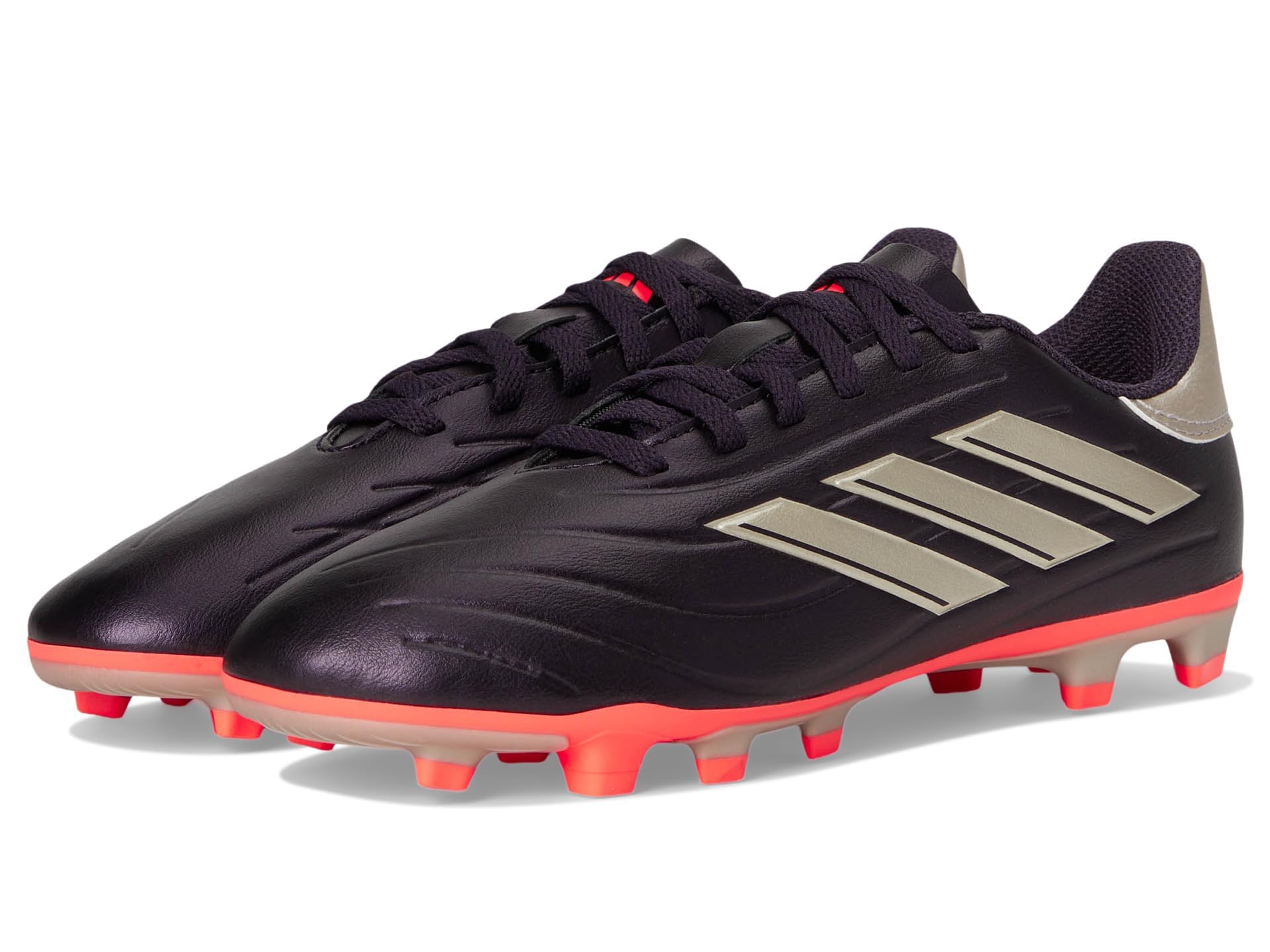 adidas Copa Pure II Club Flexible Ground Sneaker, Aurora Black/Platin Metallic/Turbo, 5 US Unisex Big Kid