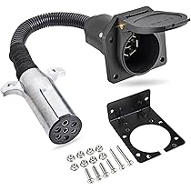 Partsam LED Magnetic Towing MMF7 Tail Light Wireless LED Light Kit Universal Stop Turn Running Backup Reverse Light Red Clear Lens W 7 Pin Plug - View #4