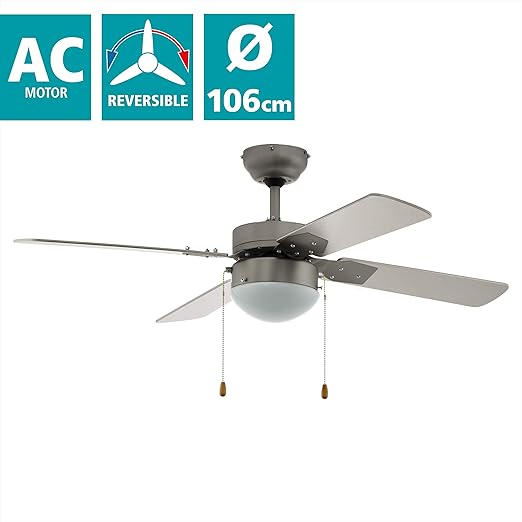 EGLO Deckenventilator Gelsina, 4 Flügel Ventilator mit Zugkette