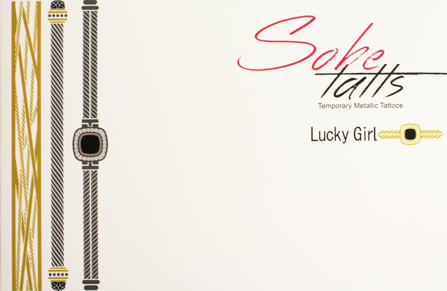 Lucky Girl Metallic Temporary Tattoos - Pack of 4 Sheets