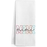 Gnmduw Funky Mimi Gifts Kitchen Towels, Mimi Gifts for Grandma, Grandmother Gifts from Grandkids, Mothers Day Birthday Gifts for Grandma, Grandmother Hand Dish Tea Towel for Kitchen Bathroom,16x24 in