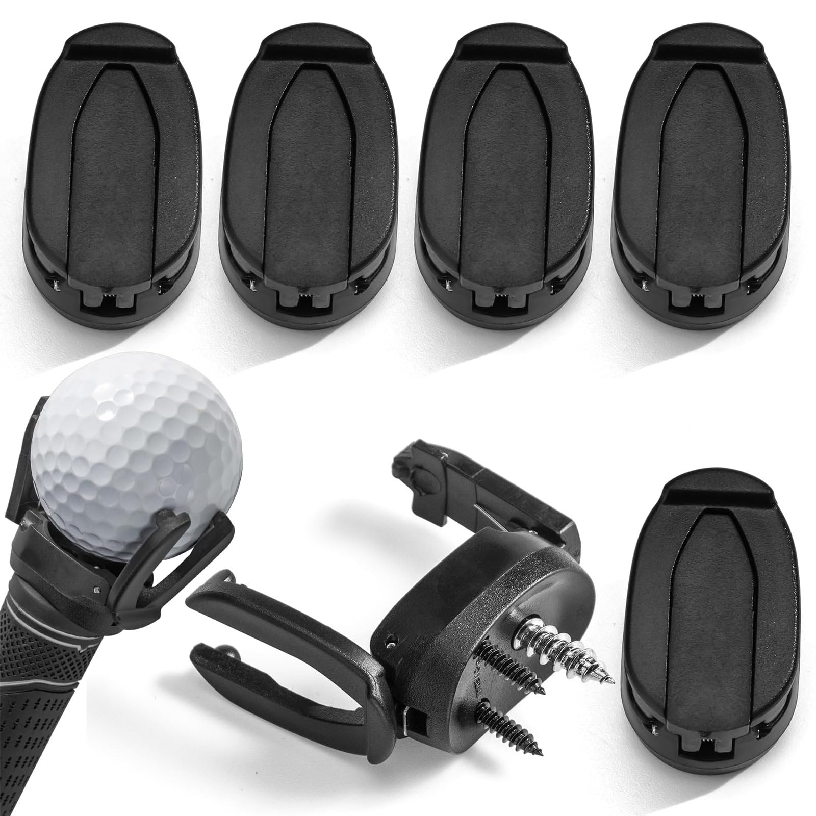JYTDBCS Foldable Plastic Golf Ball Pick Up Retriever Grabber Claw Suction Cup Sucker Accessories Golf Ball Picker Upper for Putter Grip Back Saver Tool for Golfer 6 Pack