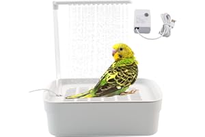 MUYG Automatic Bird Shower with Pump,Electric Bird Bath for Cage Water Circulated Indoor Parrot Bath Shower with USB Power Plug Bathwater Cycle Conure Bathtub for Parakeet Cockatiel Lovebird