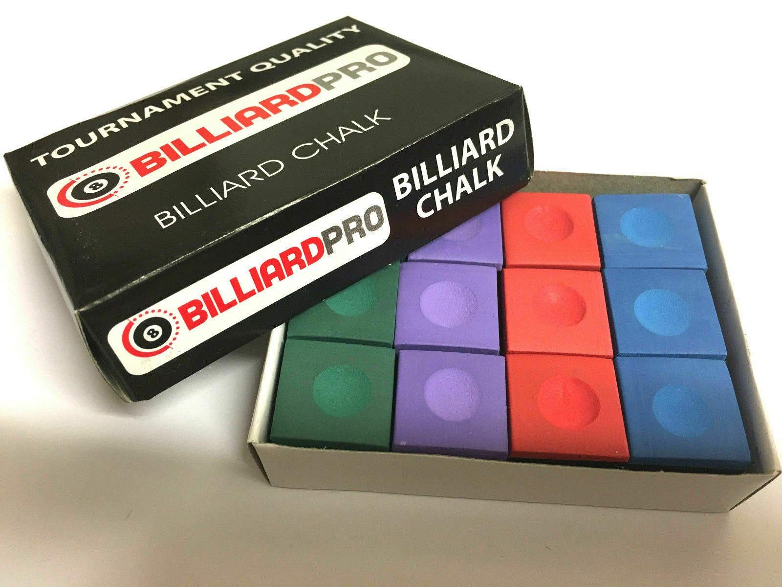 cueball16 12 Pieces BOX of Tournament Quality Snooker or Pool Cue Tips Chalks (MIXED)