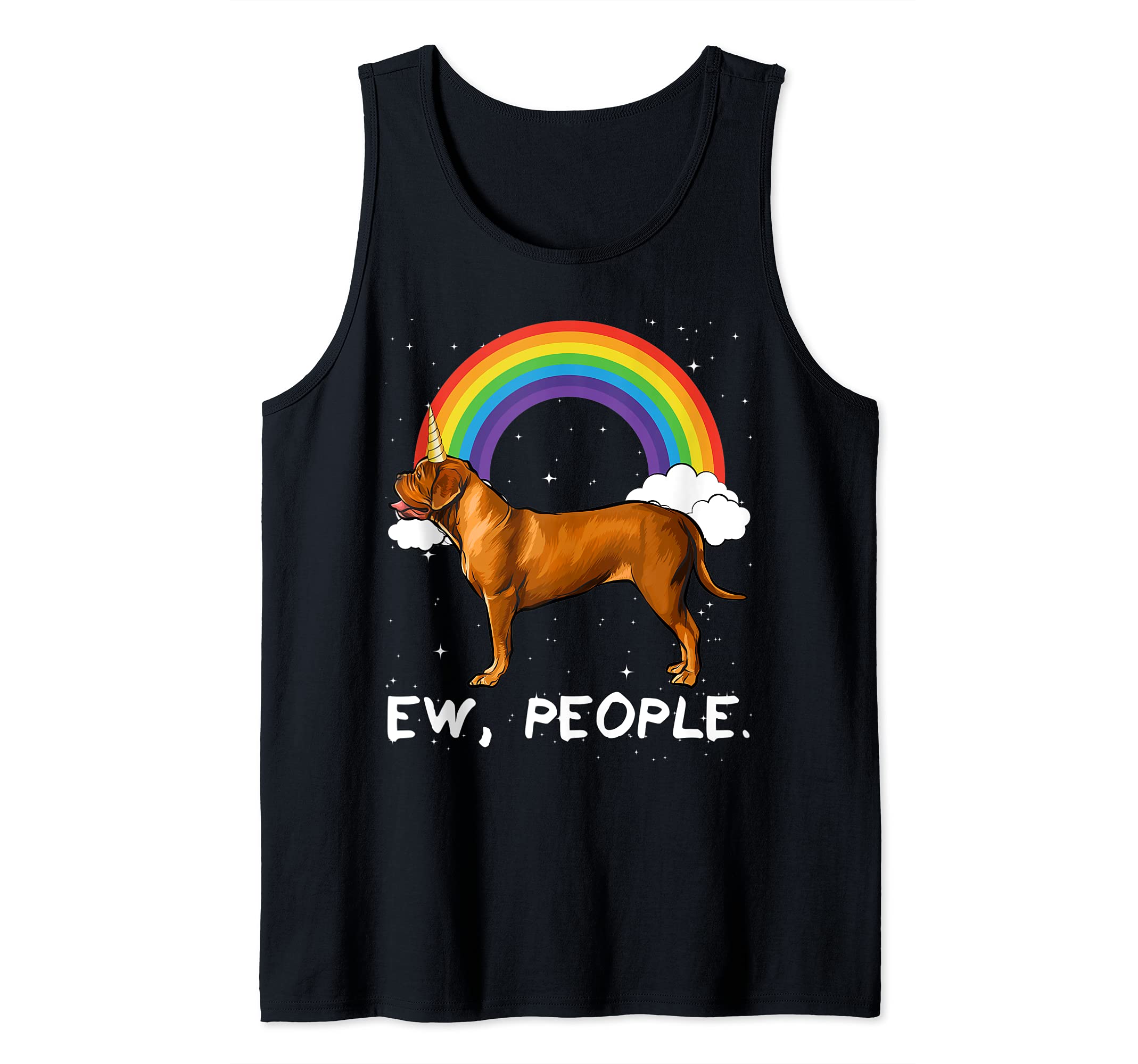 Rainbow Dogues de Bordeaux Ew People Unicorn Dog Tank Top