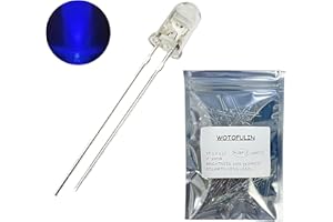 WOTOFULIN 5mm Purple LED Diode Lights 100pcs DC 3V 20mA Round Clear Lens Electronics Components Light Emitting Diodes LED Light Bulbs