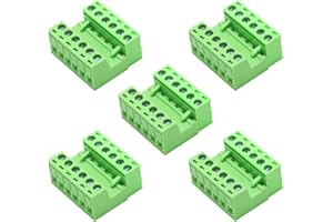 Jienk 5Pcs 6-Pin 300V 10A 5.08mm Pitch PCB Mount Screw Terminal Block Connector for 28-12AWG Cable