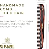 Kent Handmade Medium Coarse Toothed Dressing Hair Comb 19cm Cellulose Acetate view 2