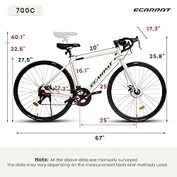 Ecarpat 700C Road Bikes, 16 Speed, Commuting City