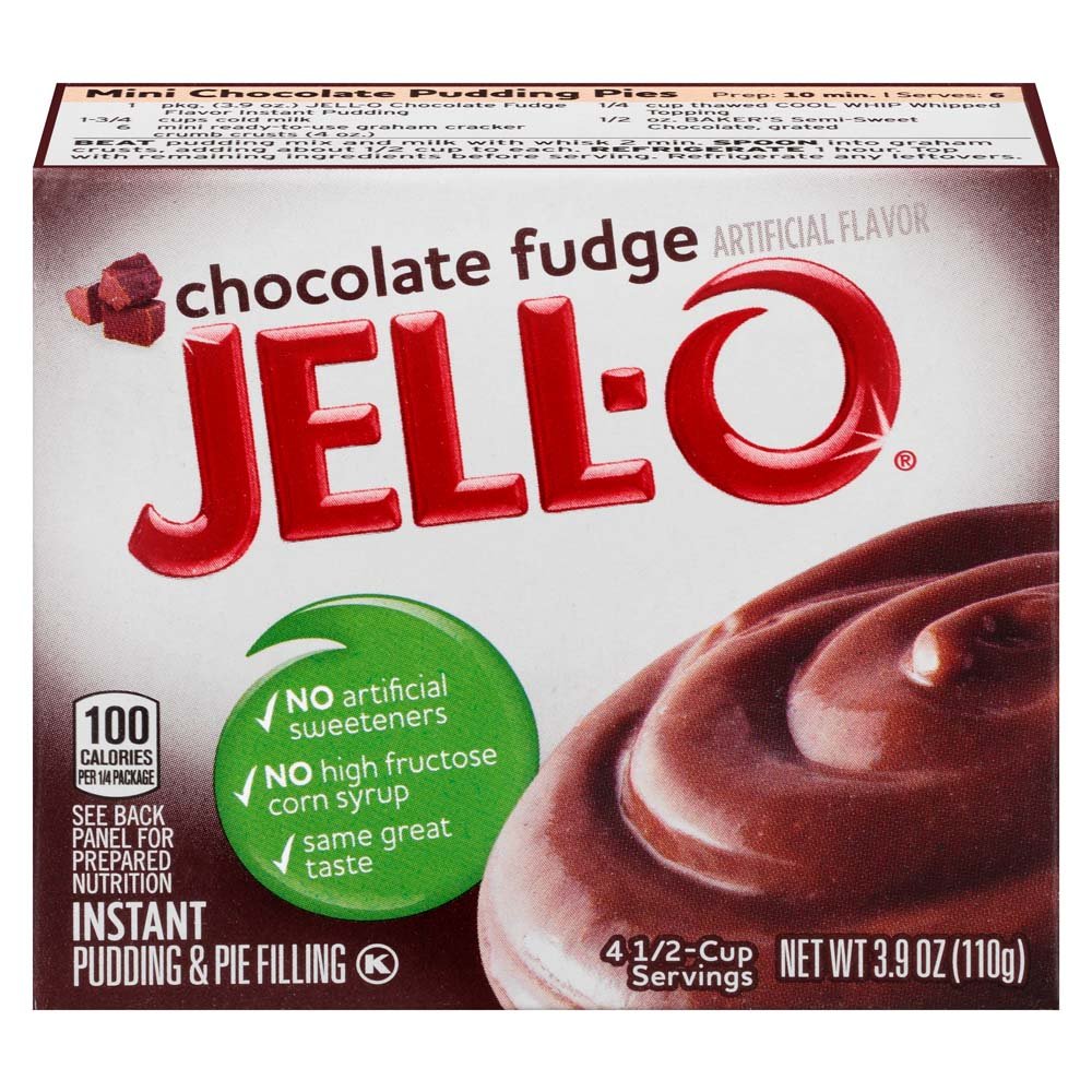 JELLO Chocolate Fudge Instant Pudding Mix (3.9oz Boxes, Pack of 6