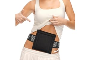 SINAISEA Breathable Feeding Tube Belt G Tubes Belts Peg Tube Belt Elastic G Tube Holder Gastrostomy Tubes Protective Supplies with 6" Square Sponge Pouch Pad Covers for Women Men Black, Large