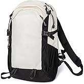 Outplea Small Hiking Backpack with Chest Strap for Men Women, 20L Lightweight Waterproof Travel Backpack with Padded Straps, Durable Casual Hiking Daypack for Traveling Camping, Black & White