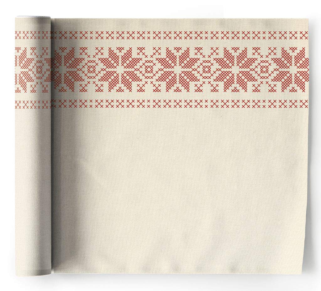 MYDRAP SRA32N1/105-11 Drap Recycled Cotton 32 x 32 cm-Roll of 6 Napkins-Christmas Jumper Motifs, Beige