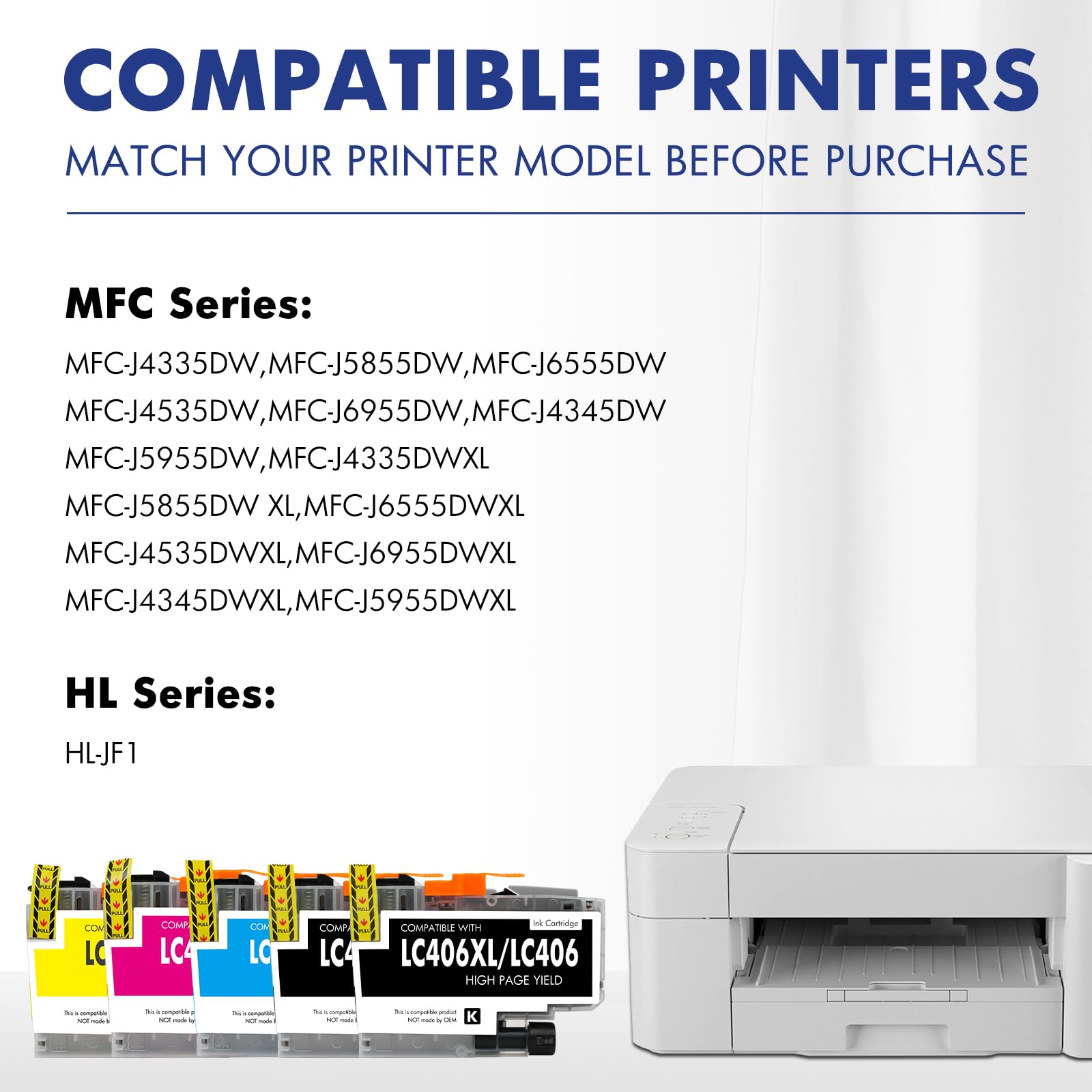 Condition photo showing New/Like New for cool toner lc406xl lc406 ink cartridges for brother printer mfc-j4335dw mfc-j5855dw lc 406 xl for mf