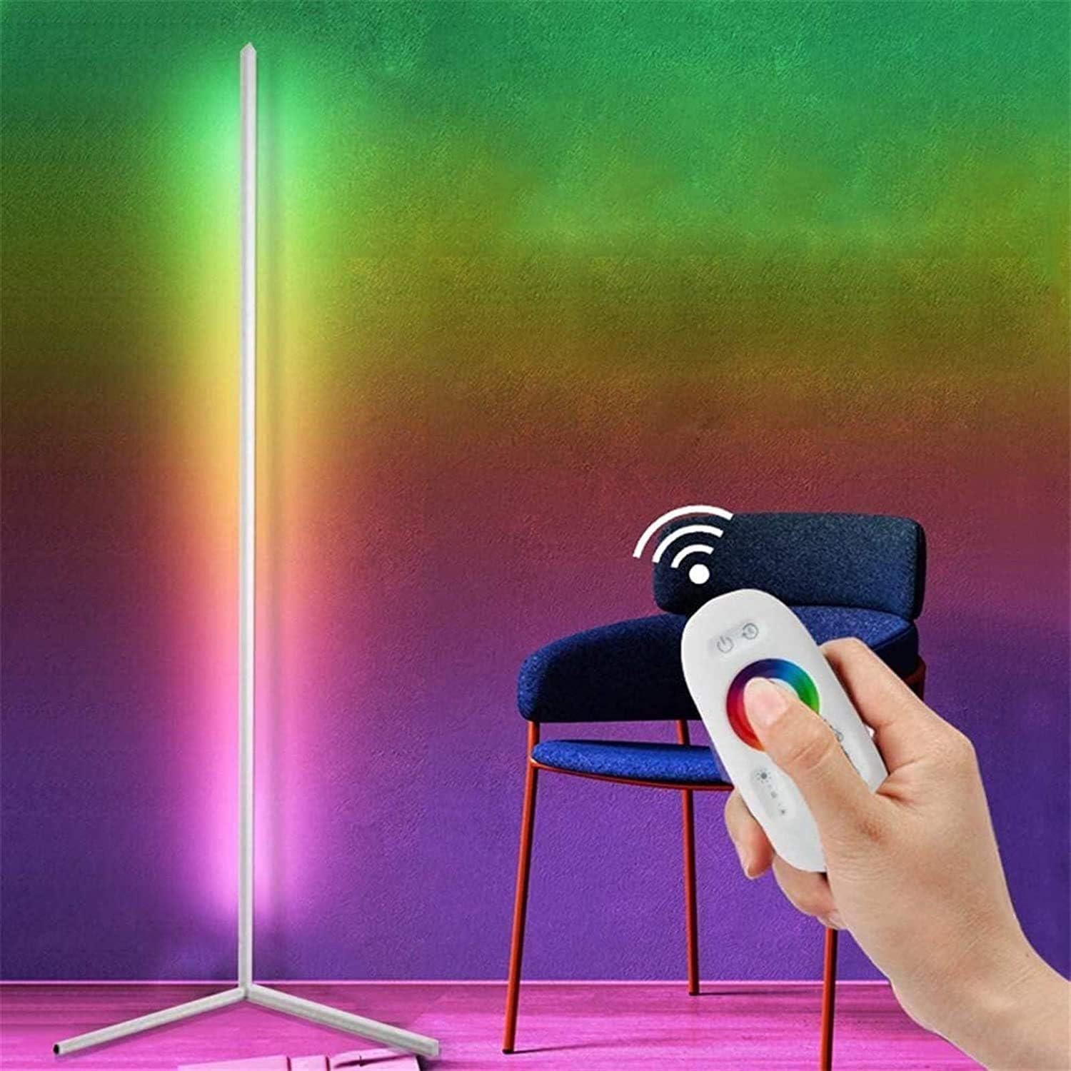 LED Corner Floor Lamp RGB Dimmable Colorful Standing Lights Minimalist
