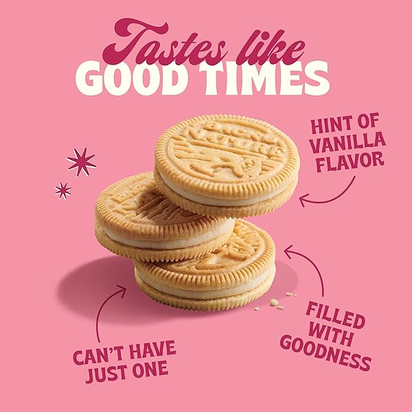 BACK TO NATURE GOLDEN VANILLA CREME SANDWICH COOKIES, PLANT BASED, NON-GMO, PLANT-BASED, MADE WITH WHEAT FLOUR, SNACK HAPPY 8.25 OZ BOX
